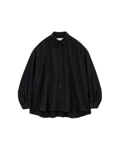 グラフペーパー26SS WOMENS Satin Oversized Regular Collar Shirt(GL261-50077B)BLACK