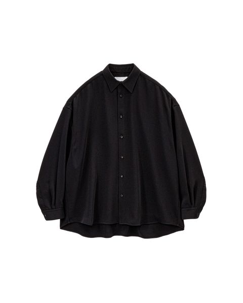 グラフペーパー26SS WOMENS Satin Oversized Regular Collar Shirt(GL261-50077B)BLACK