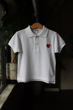 PLAYプレイコムデギャルソン キッズ ポロシャツ(REDハート)WHITE*KID'S