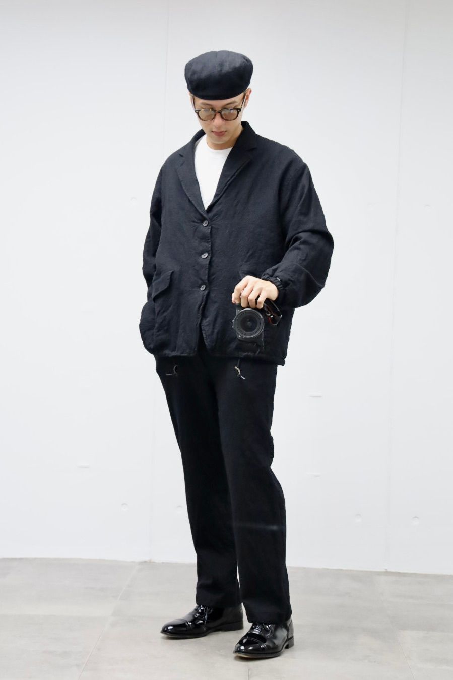 COMME des GARCONS HOMME ウールサージ製品縮絨ジャケット&パンツ セットアップスタイル