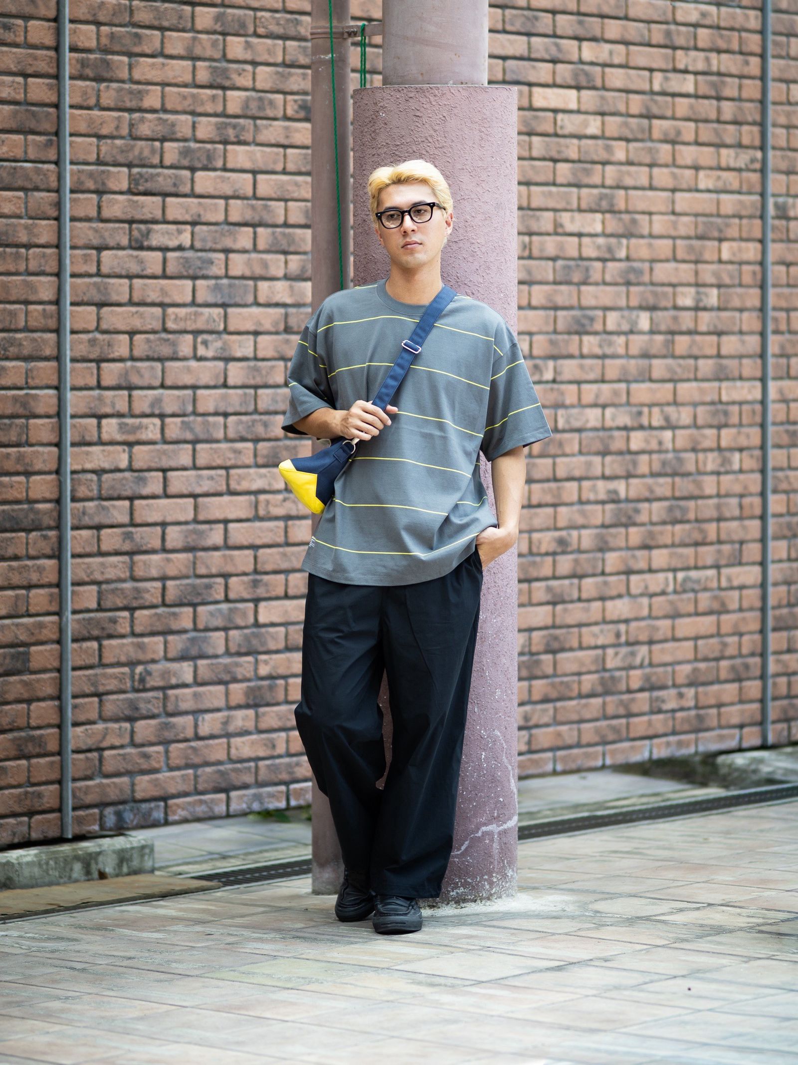 FreshService PIN BORDER S/S TEE (GRAY) MARKスタイル
