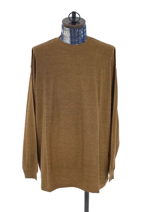 グラフペーパー Cotton Wool Ripple Crew Neck L/S Tee(GM263-70304)BROWN☆9月5日(土)発売！