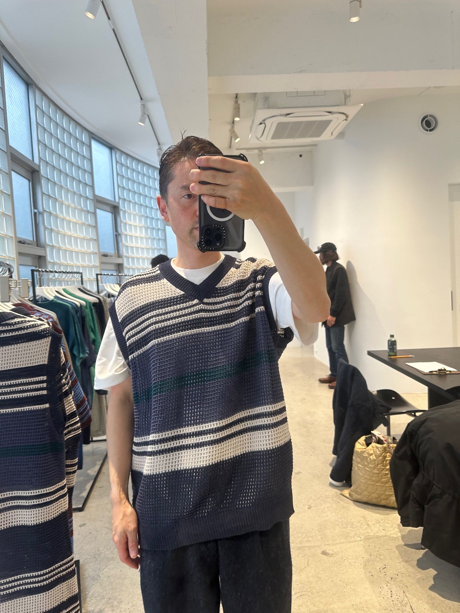 YOKE - ヨーク24SS BORDER MESH KNIT SKIPPER POLO SHIRT YOKE - ヨーク24SS BORDER MESH KNIT SKIPPER POLO SHIRT