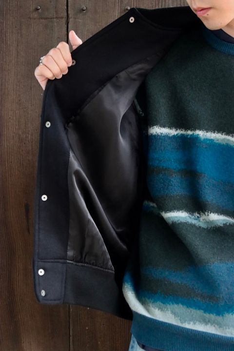 Graphpaper グラフペーパー 23AW Light Melton Stadium Jacketスタイル