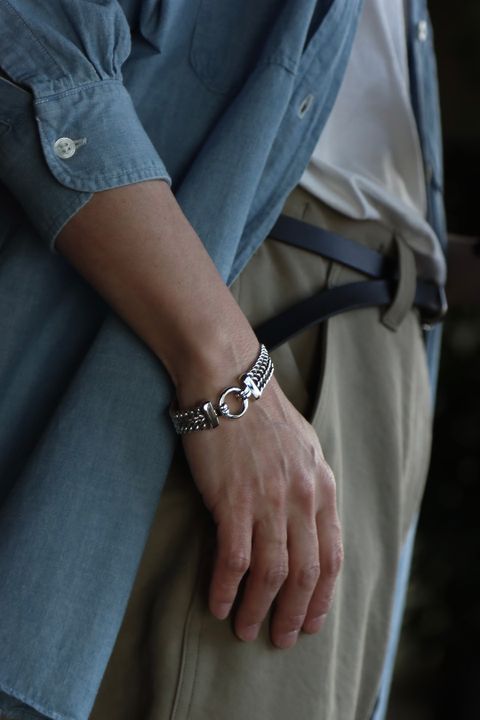 A.PRESSE 23SS Washed Chambray Shirtスタイル