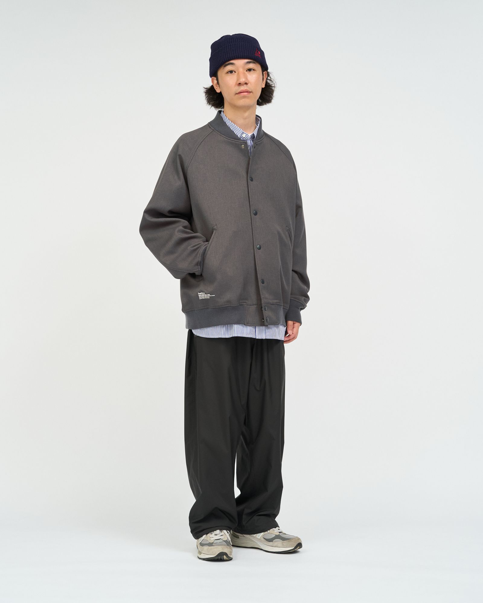 フレッシュサービス 26AW  DOWN FABRIC VARSITY JACKET(FSC263-30050)GRAY☆10月24日(土)新作発売！