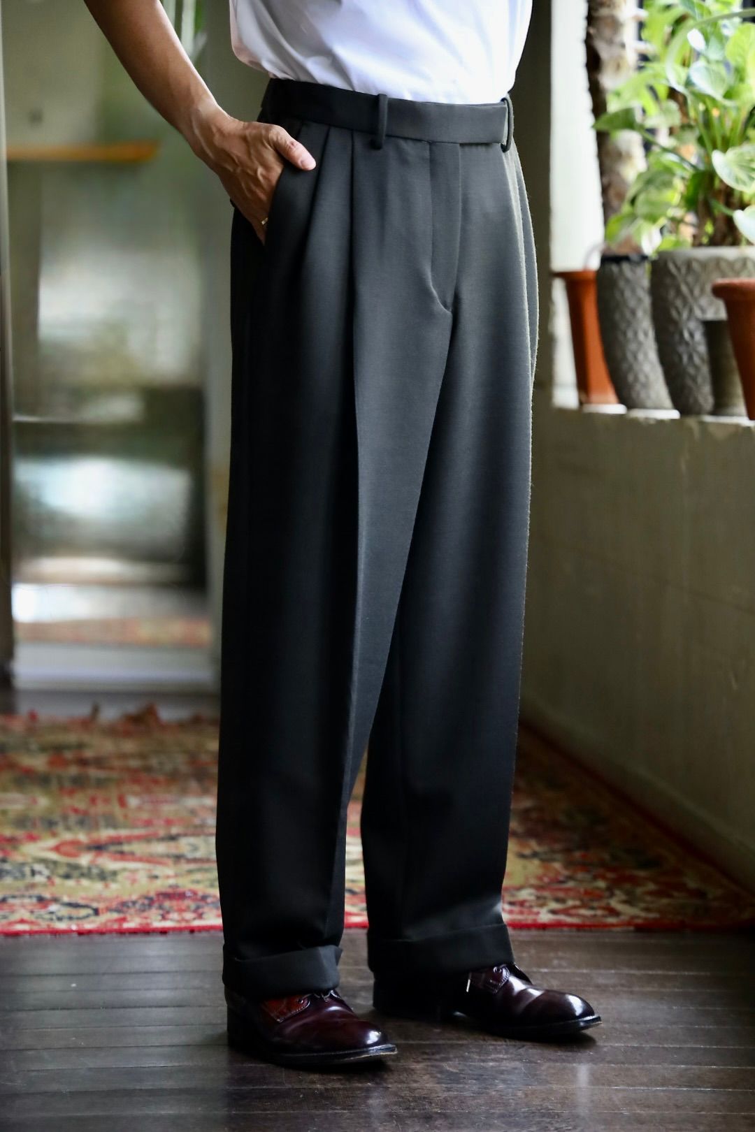 COMME des GARCONS HOMME 26FW ウールライトリバーシブルキルティングジャケット"BROWN"スタイル