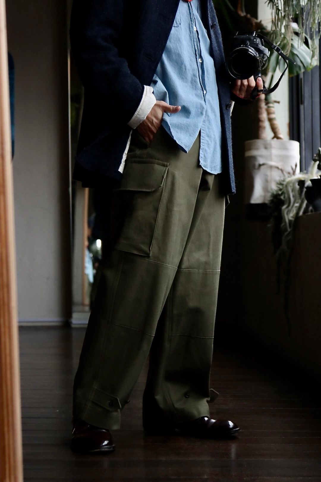 Blurhms Rootstock Cotton Serge 47 Pants - Olive | Garmentory