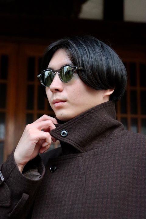 YOKE DOUBLE BREAST OVERCOAT"BROWN style"