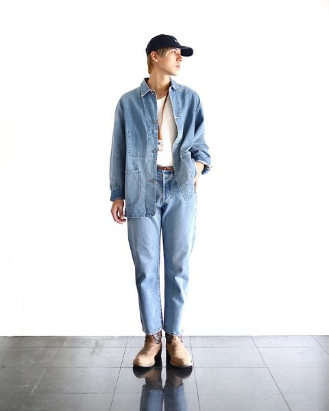 A.PRESSE アプレッセ Washed Denim Pantsスタイル