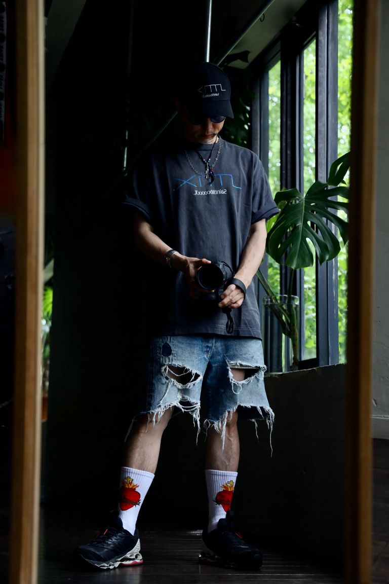 SAINT M×××××× - セントマイケル24SS SAINT_DENIM SHORTS (SM-YS8-0000 