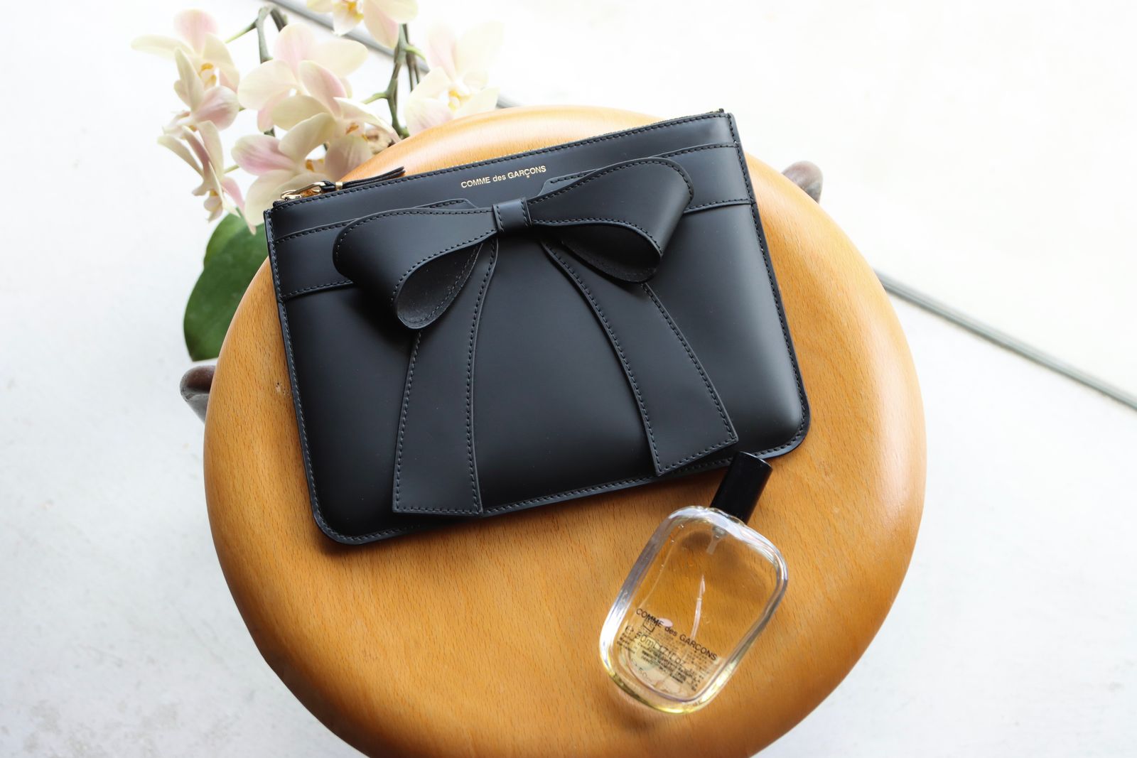 コムデギャルソン 財布 Big Bow Zip Pouch Large(8Z-O510-051)Black☆7月10日発売！