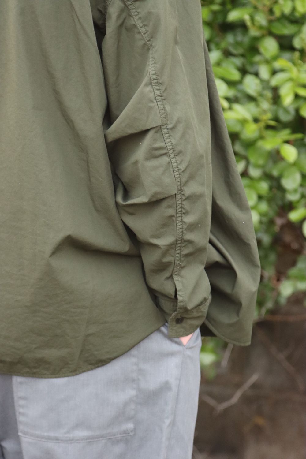 Graphpaper Garment Dyed Poplin Fatigue Shirt style.2022.4.24