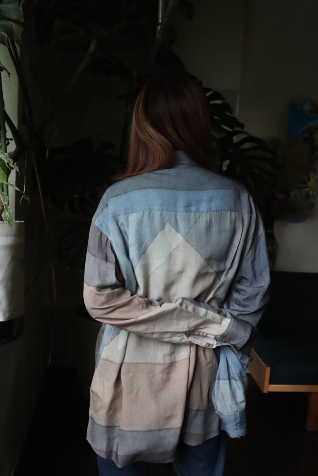 YOKE PRINTED REGULAR COLLAR SHIRT"NAVY"スタイル