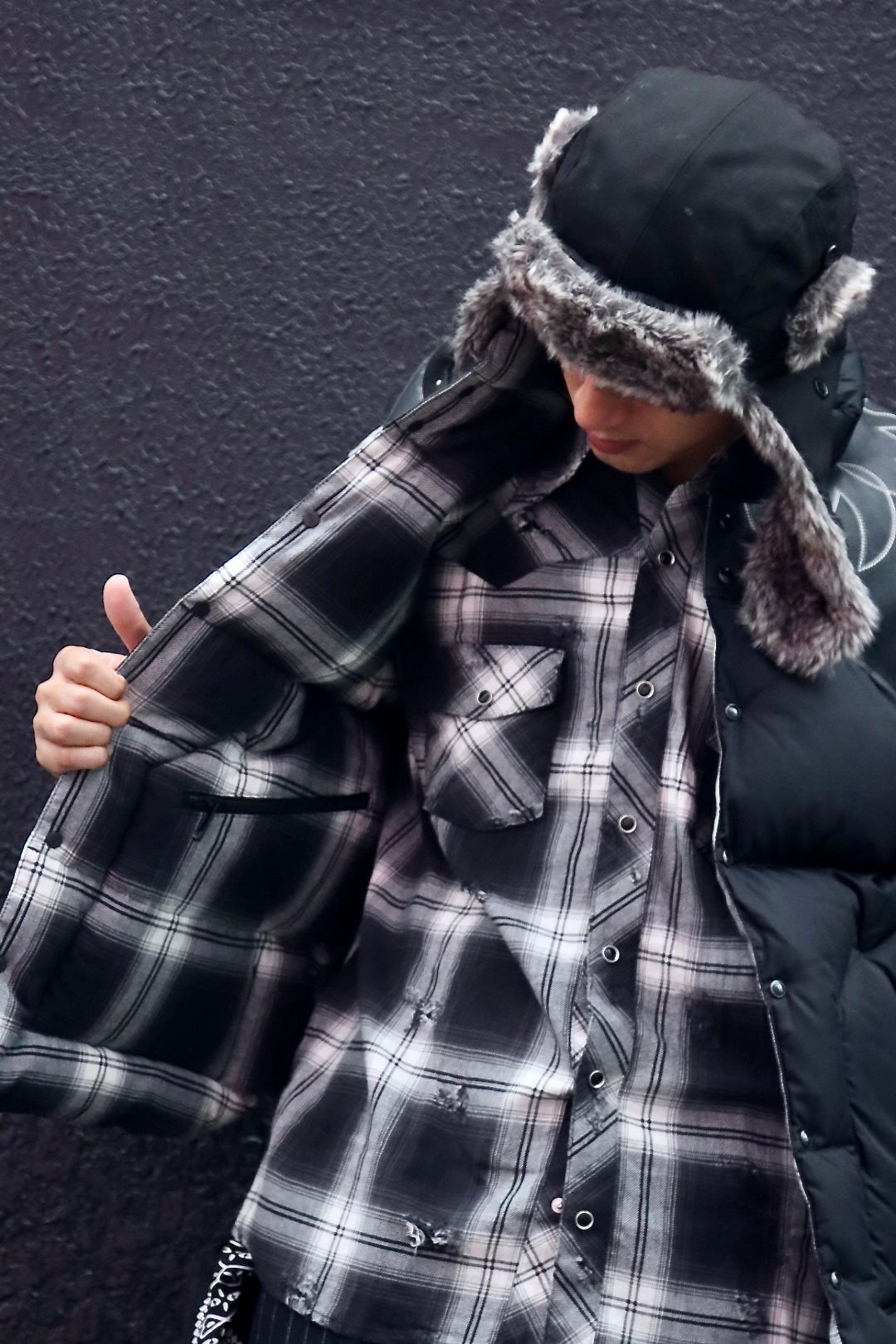 RAFU ラフ 23AW ダウンベスト RMFC DOWN VEST W/EMB'D BLACKスタイル