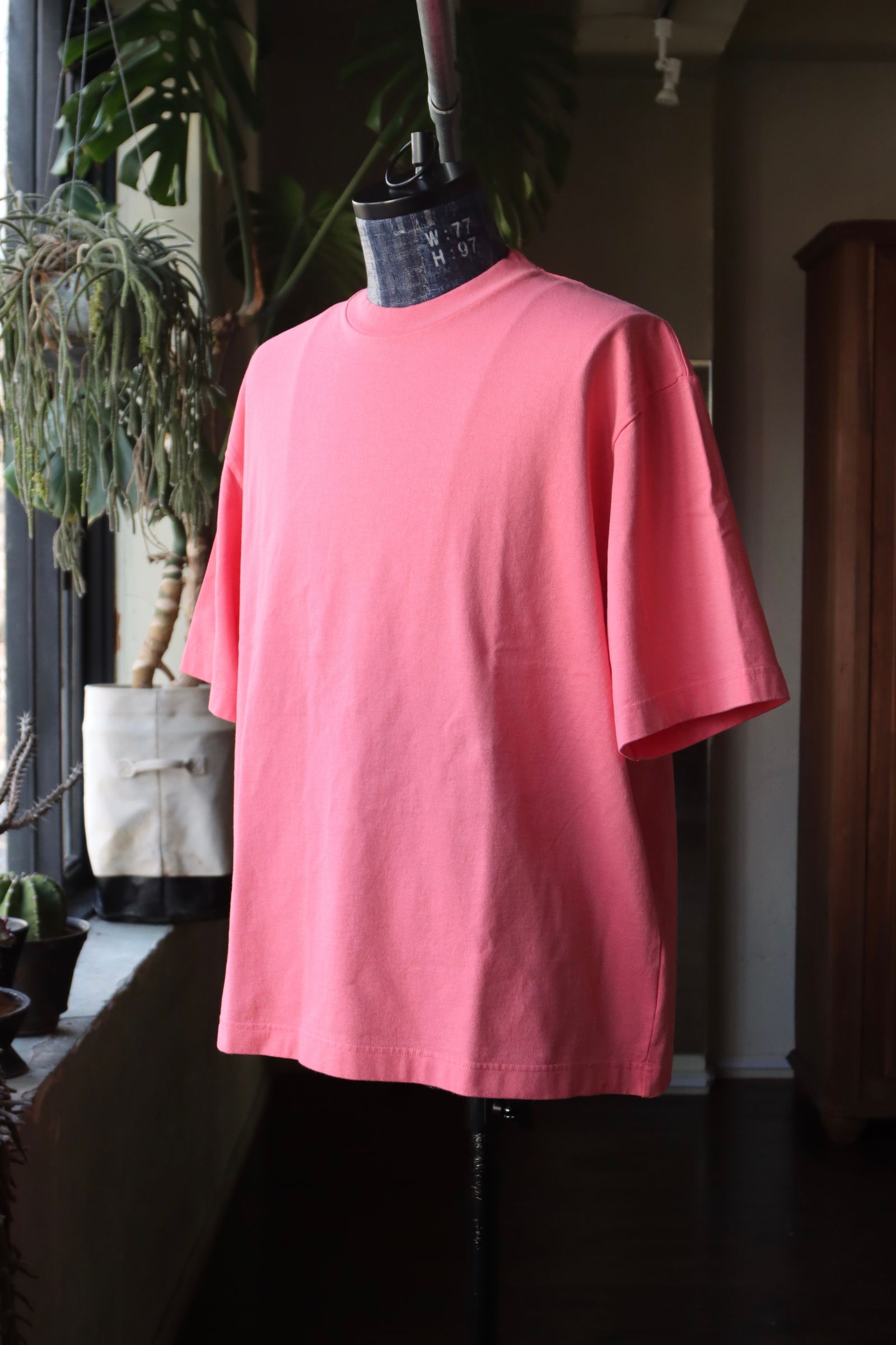 ブラームス24SS blurhms Piece-dyed Plain Tee(BHS24S023Dye)Pink