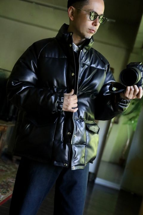 A.PRESSE Leather Down Jacketスタイル