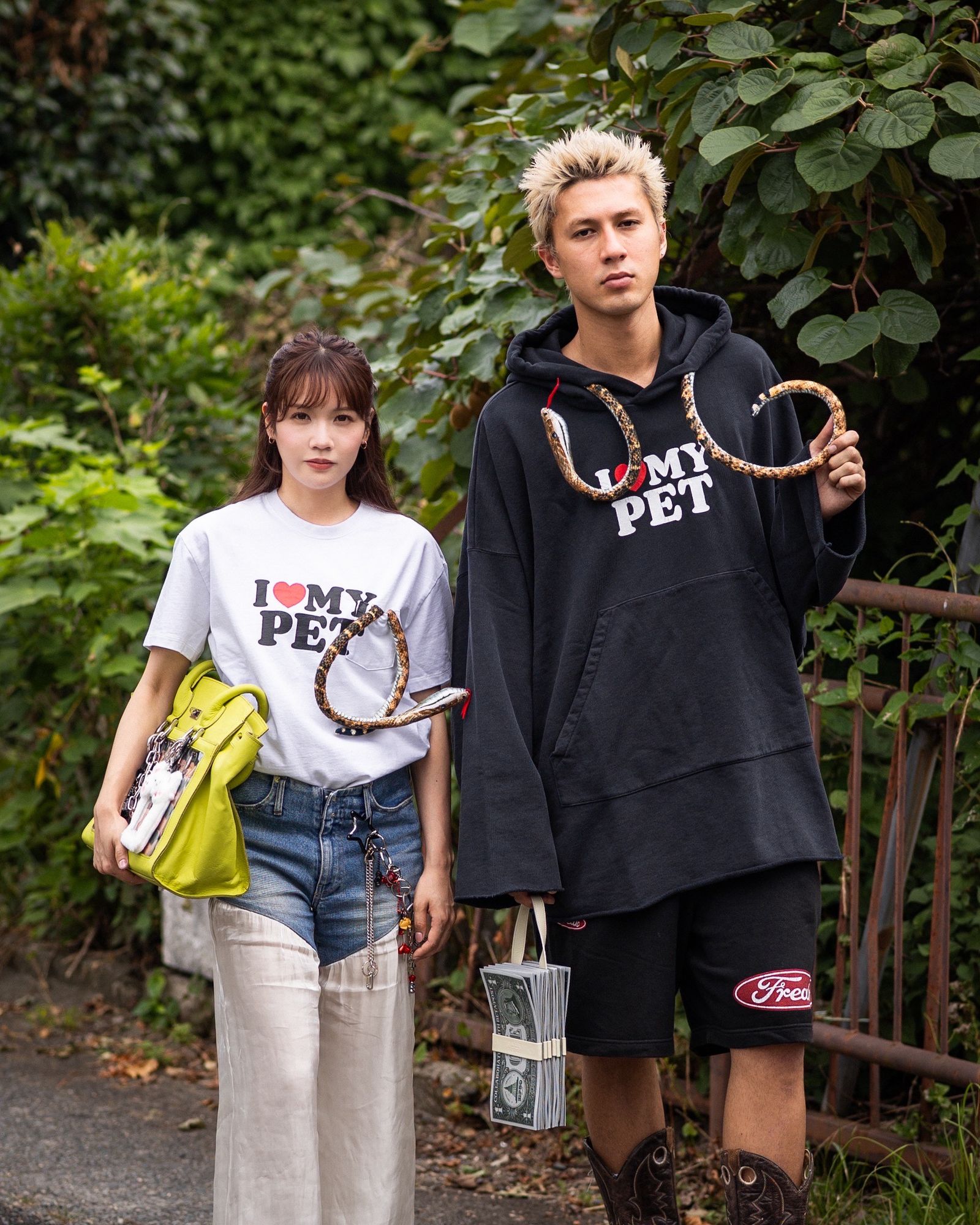 doublet 25AW BREW-DYED LEATHER "ITA" BAG(25AW82BG67)GREEN TEE