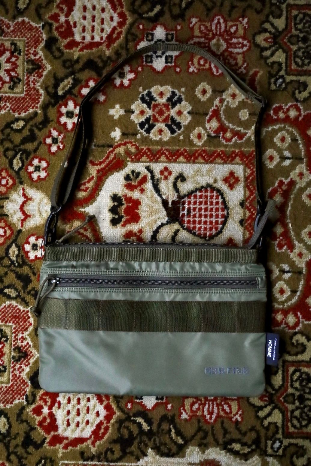 コムデギャルソンオム バッグ BRIEFING W-NAME REVERSIBLE SACOCHE(HR-K209-051)KHAKI×KHAKI☆10月2日(金)発売！