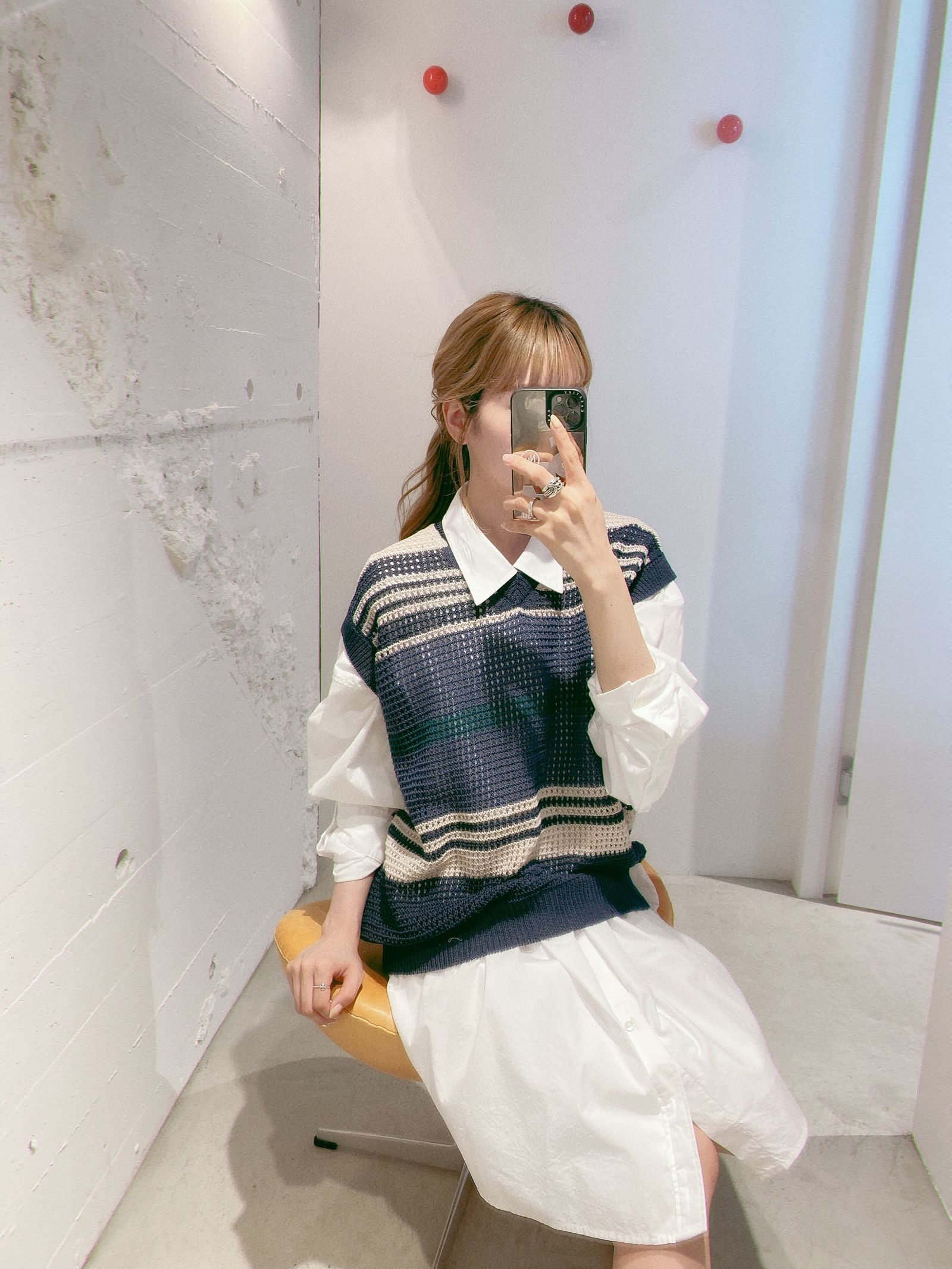 YOKE 新作BORDER MESH KNIT VEST style.2024.5.23