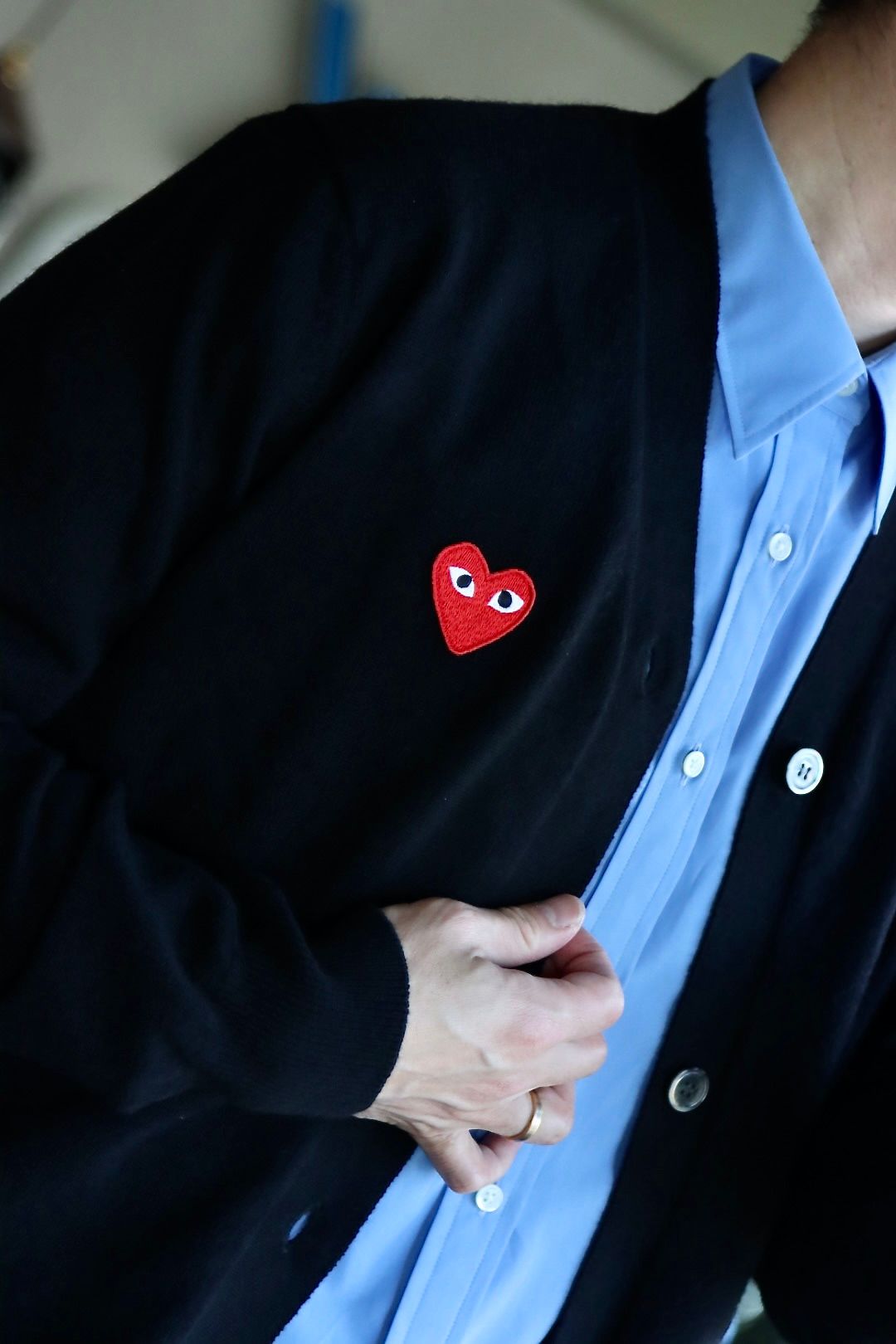 PLAY COMME des GARCONS  PLAY CARDIGANスタイル.12.13.