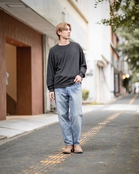 FRUIT OF THE LOOM CUT AND SEWN TOP “LIKE A KNITTED SWEATER” 金子恵治 "CHACOAL" style 2024.7.27 発売！