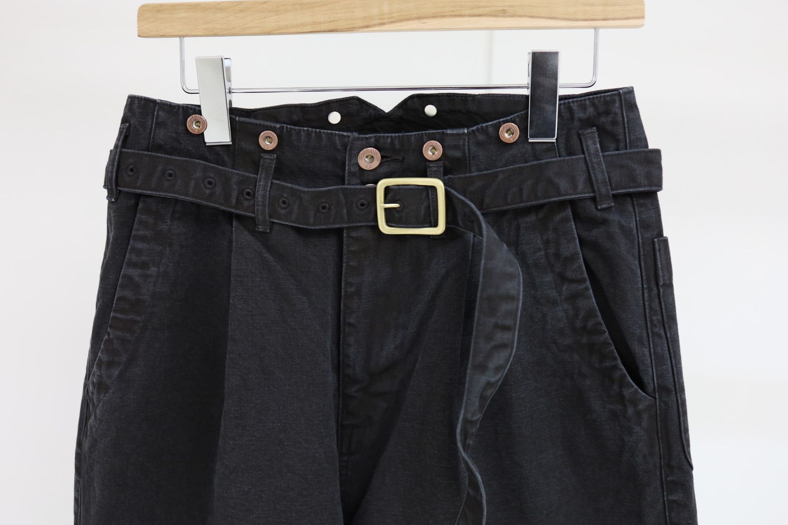 Gurank グランク 26SS ベルテッドパンツ CH belted work pants (2607HB) BLACK★新作発売！