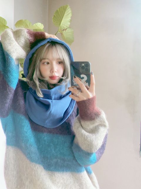YOKE 新作MOHAIR BORDER CREWNECK SWEATER style.2023.8.27