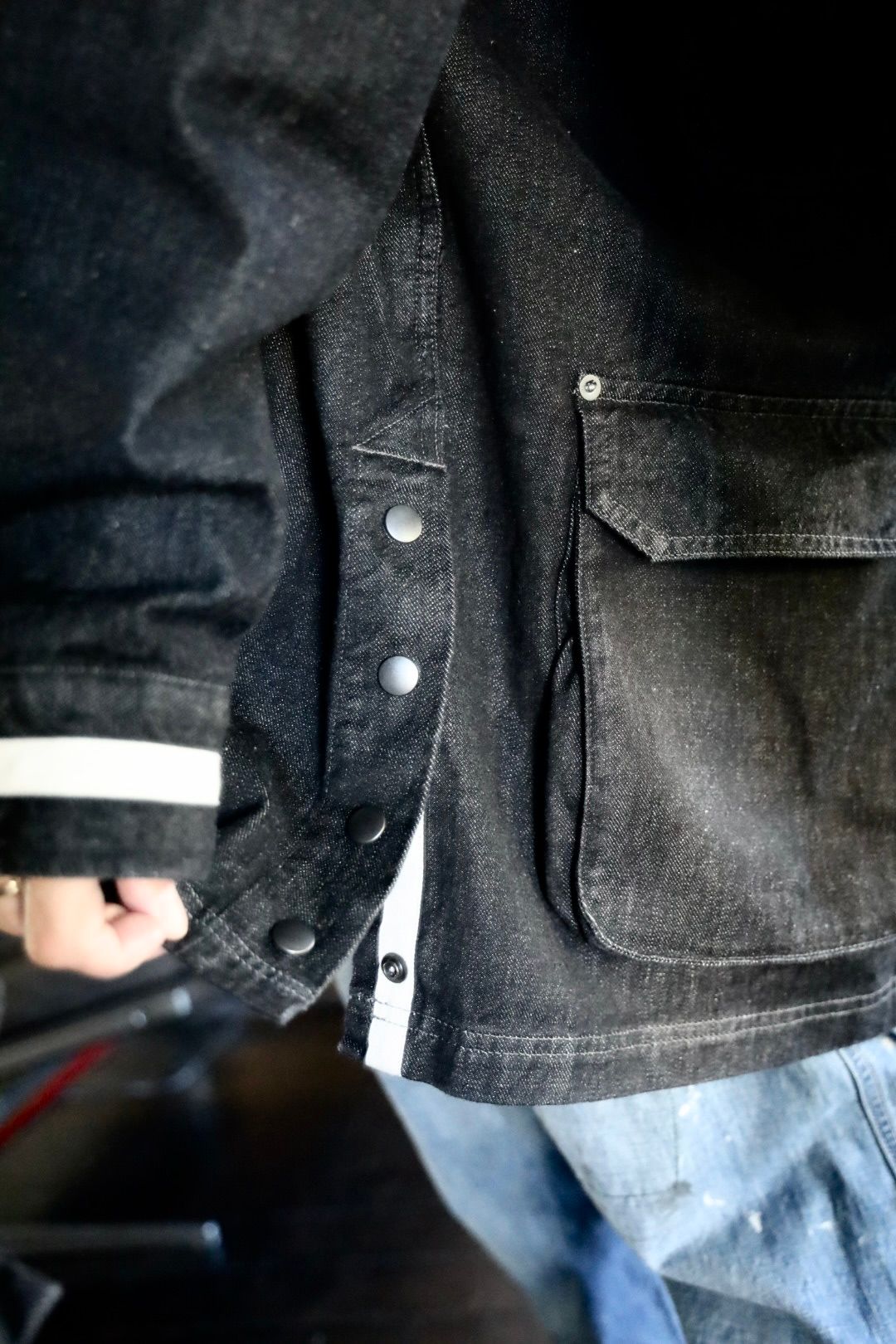 ヨーク 25FW コート Denim Coverall Half Coat(YK25FW01065C)BLACK