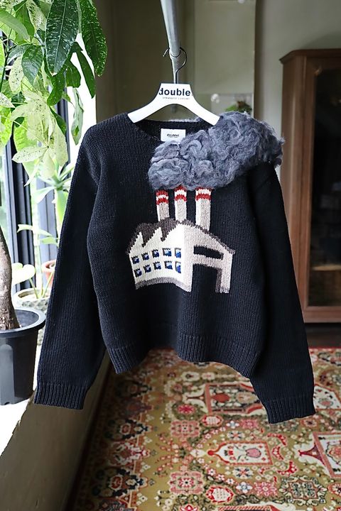 doublet ダブレット26AW SMOKING FACTORY INTARSIA KNIT PULLOVER (26AW60KN238)BLACK☆8月15日(土)発売！