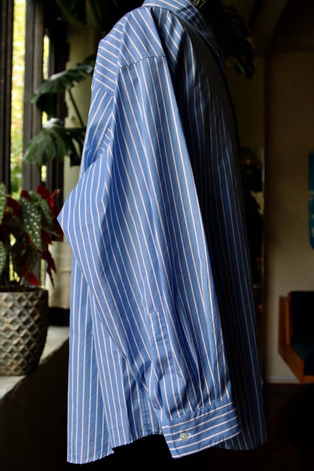 グラフペーパー SOKTAS High Count Broad L/S Oversized Regular Collar Shirt(BLUE  STRIPE) - 1