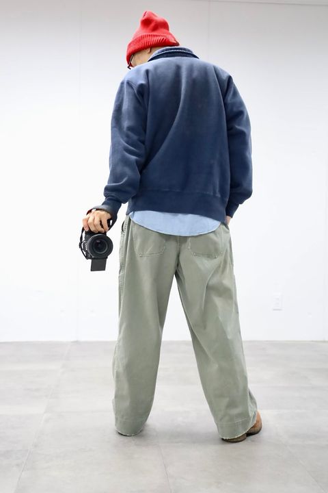 A.PRESSE 2026 STYLE1 Vintage Half Zip Sweatshirt"BLUE"スタイル