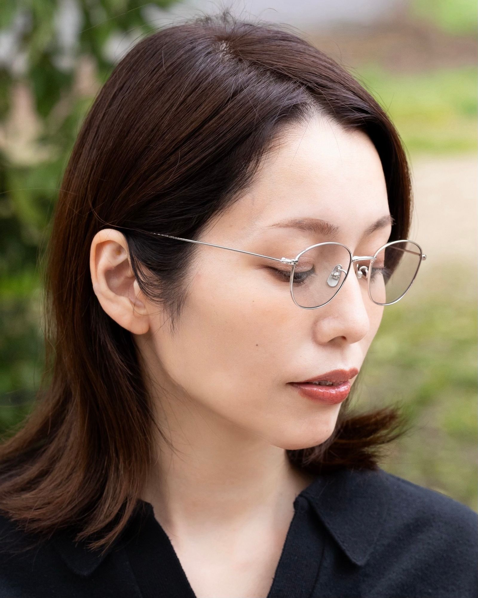 NOCHINO OPTICAL KOUGETSU #1 プラチナムシルバー KOUGETSU #1. PLUTINUM SILVER × CLEAR to D.GREY (調光) – NOCHINO