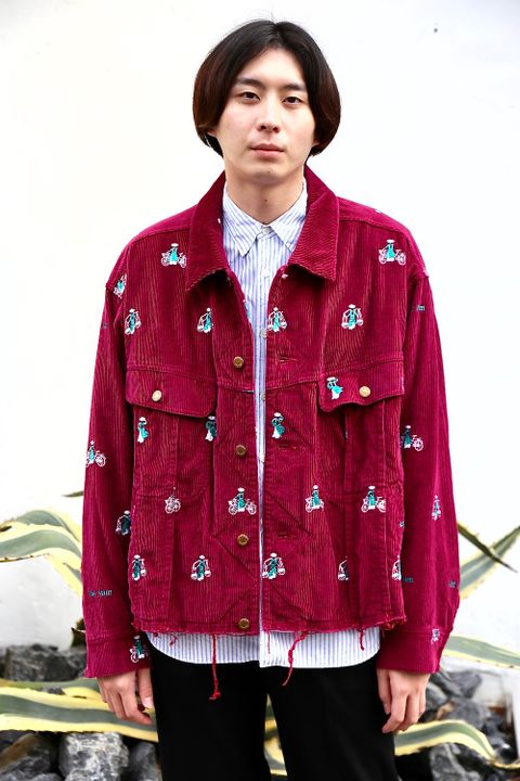 doublet VETNAM EMBROIDERY COURDUROY JACKET PINK style.2020.10.6.