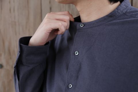 Graphpaper Oxford Oversized Band Collar Shirt(GM211-50137B) style.2021.3.13.