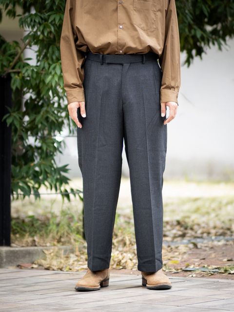マーカ 26AW SINGLE PLEAT WIDE TROUSERS(M26C10PT02C) GRAY BIRD’S-EYE☆新作発売！