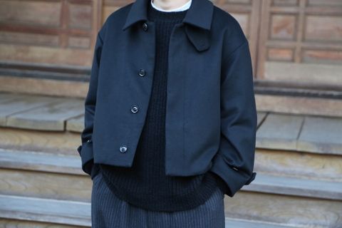 YOKE 3WAY BAL COLLAR SHARE COAT"BLACK"Style.2020.10.24.