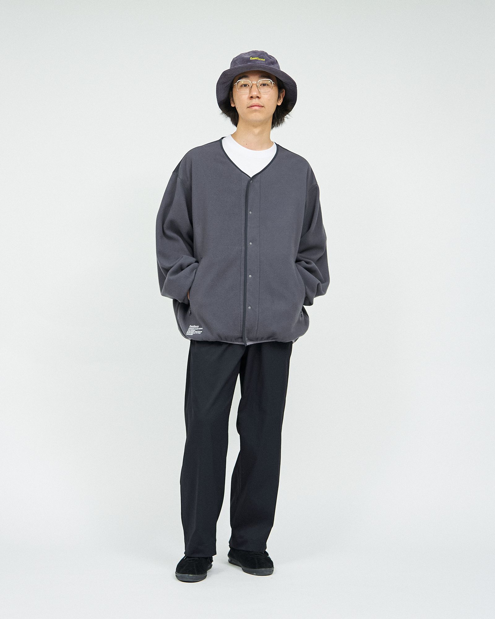 フレッシュサービス SYNTHETIC FLEECE CARDIGAN(FSC243-30093)GRAY