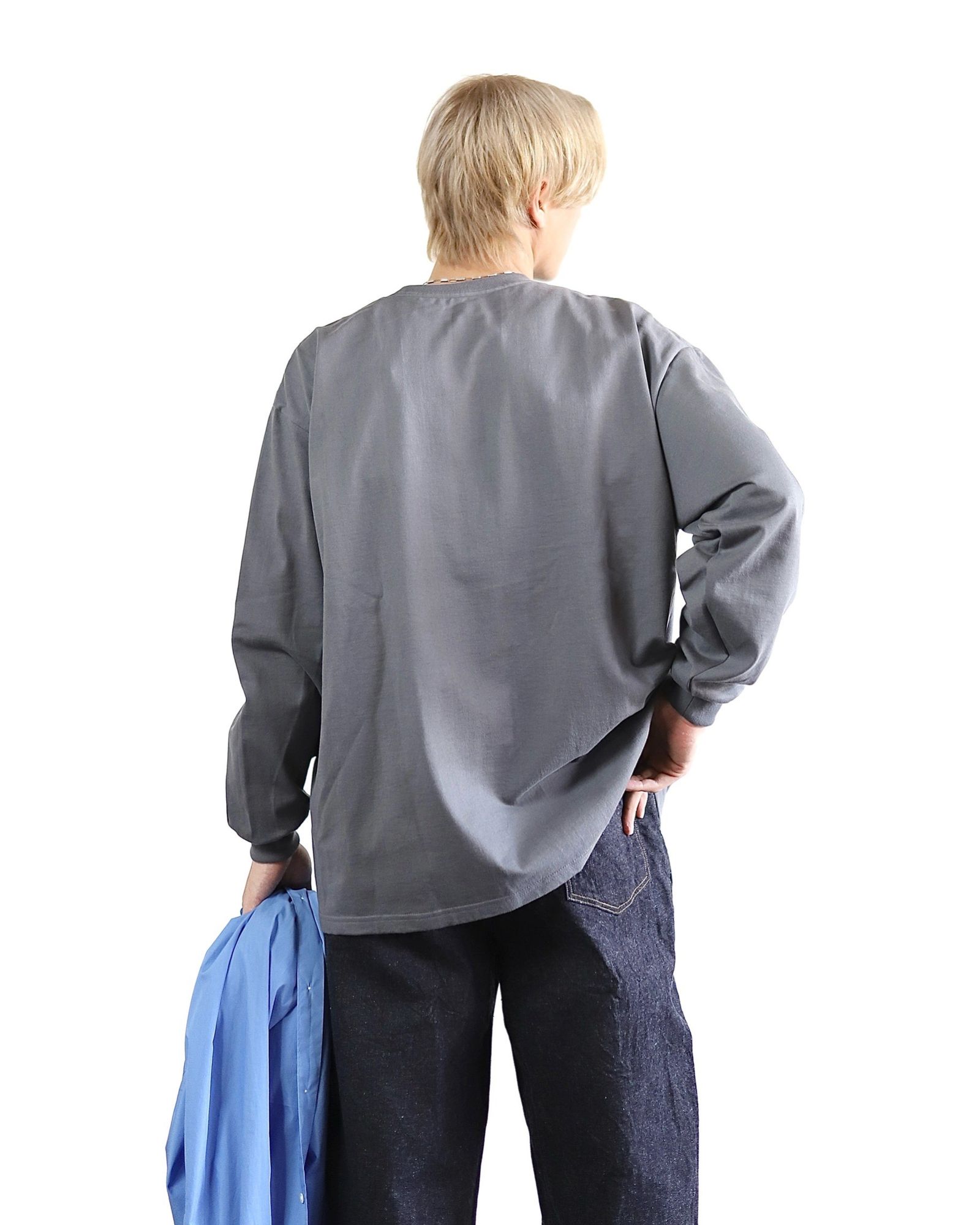 グラフペーパー24SS Heavy Weight L/S Oversized Tee (GRAY)style 2024.3.15