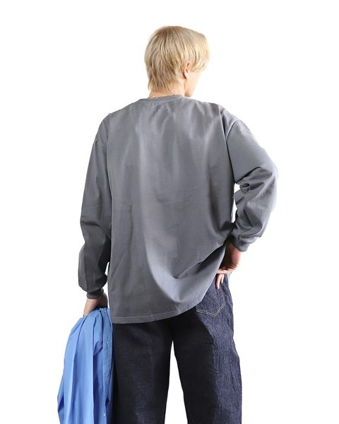 グラフペーパー24SS Heavy Weight L/S Oversized Tee (GRAY)style 2024.3.15