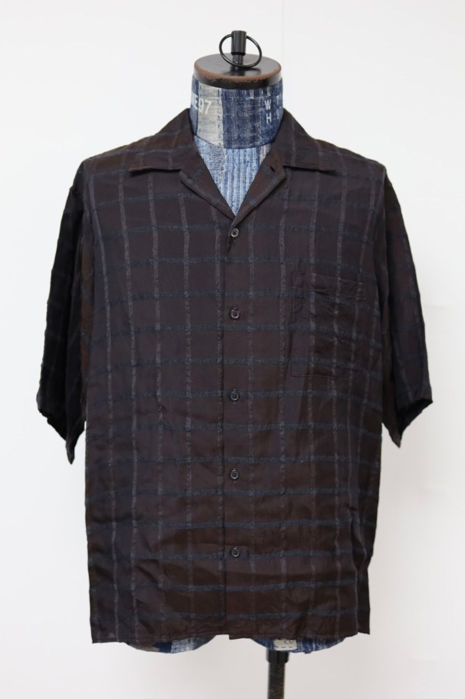 marka 26AW OPEN COLLAR S/S SHIRT(M26C02SH02B)BROWN CHECK☆新作発売！