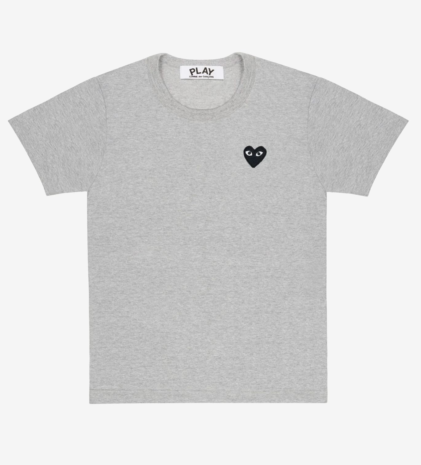 PLAYプレイコムデギャルソン ワンポイントTシャツ BLACK HEART (GREY)