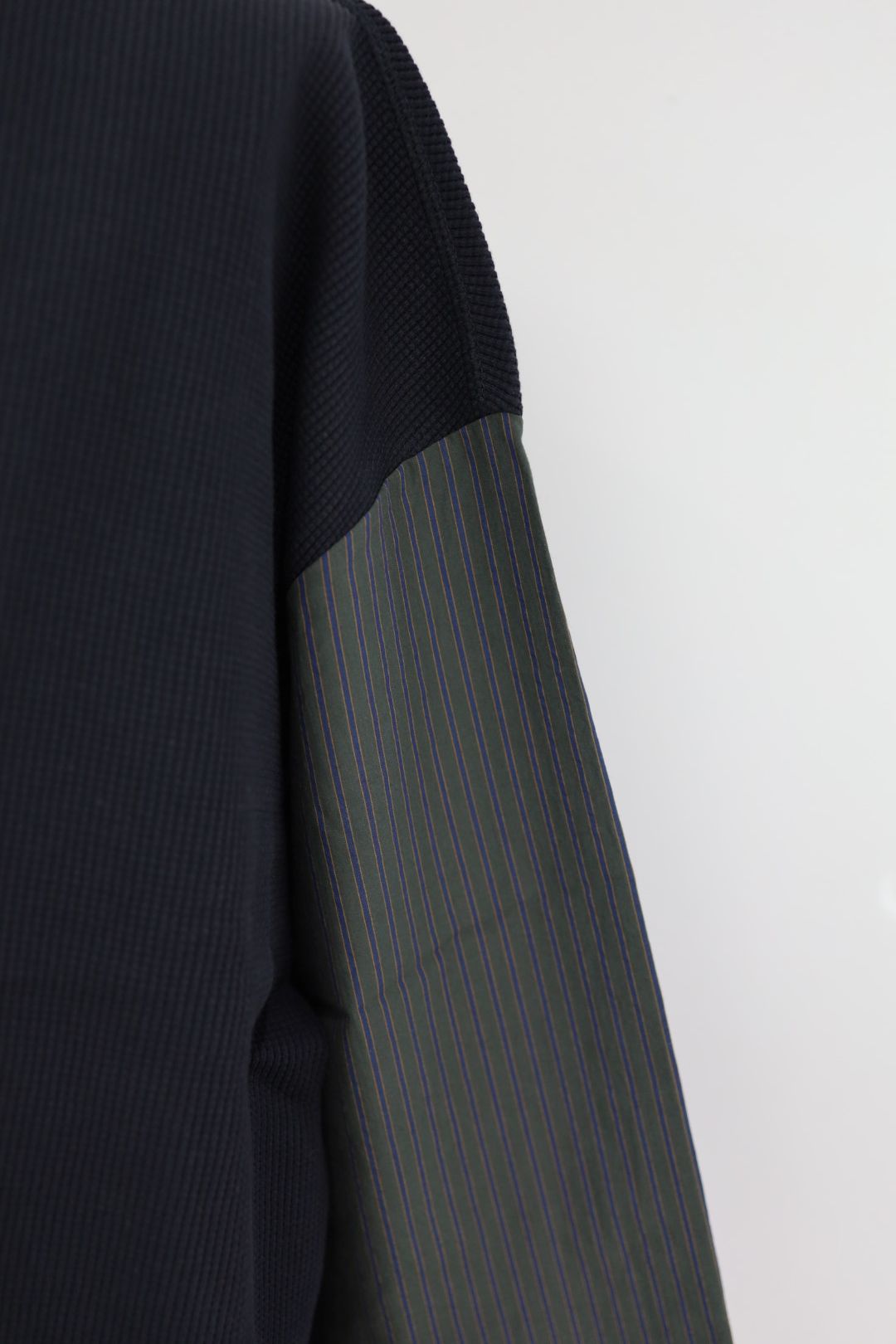 コムデギャルソンオム26SS ワッフルヘンリー切替えカットソー(HQ-T010-051)BLACK×KHAKI☆3月6日(金)発売！