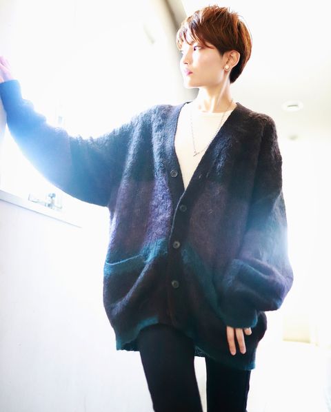YOKE 新作MOHAIR BORDER CARDIGAN style.2023.9.2