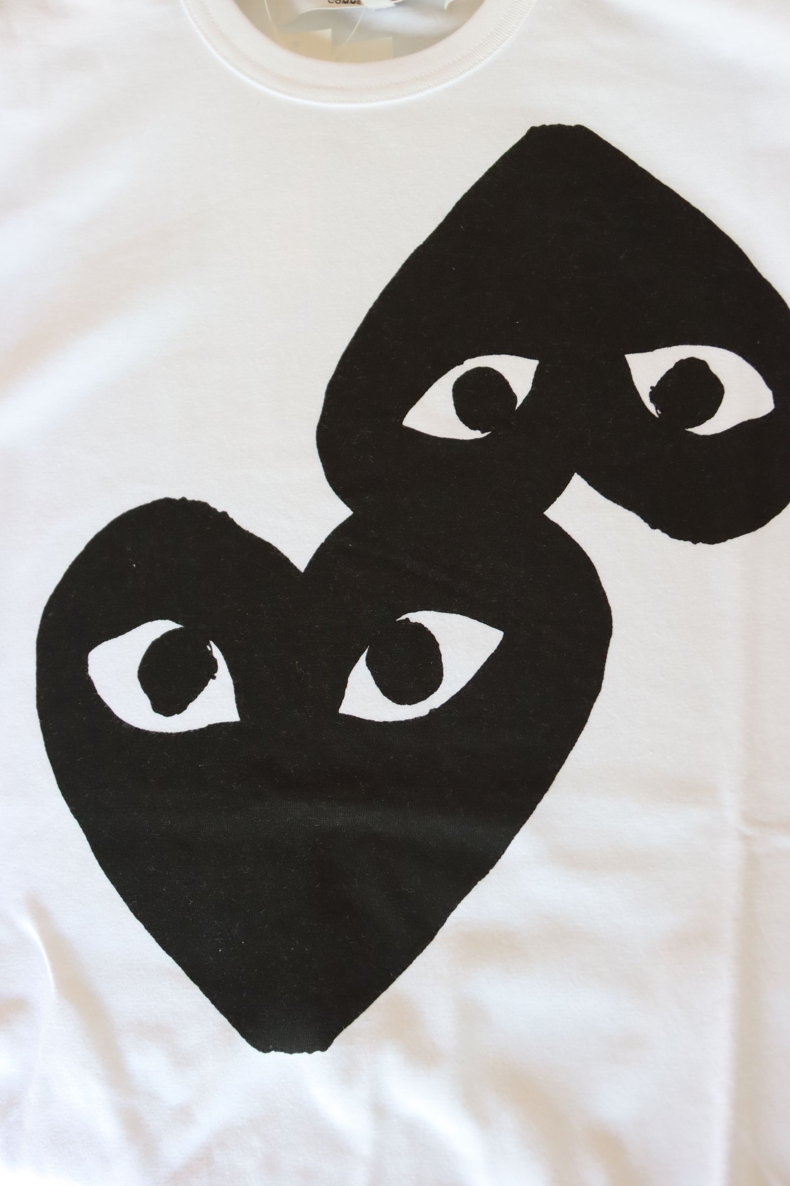 新品未使用【プレイコムデギャルソン】ロゴ刺繍Tシャツ　Sサイズ　ブラック Play Comme des Garcons プレイ コムデギャルソン/メンズ