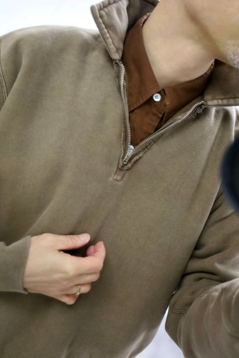 A.PRESSE 2026 STYLE1 Vintage Half Zip Sweatshirt"BROWN"スタイル