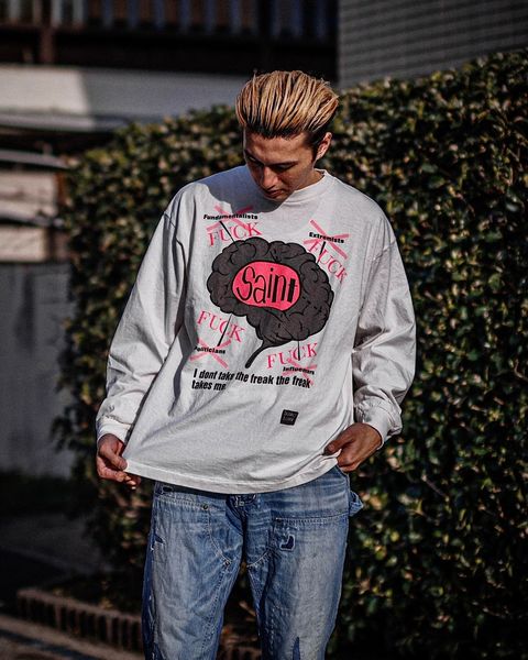 セントマイケル25SS BRAIN LS TEE (SIM-HR8-0000-036)WHITE
