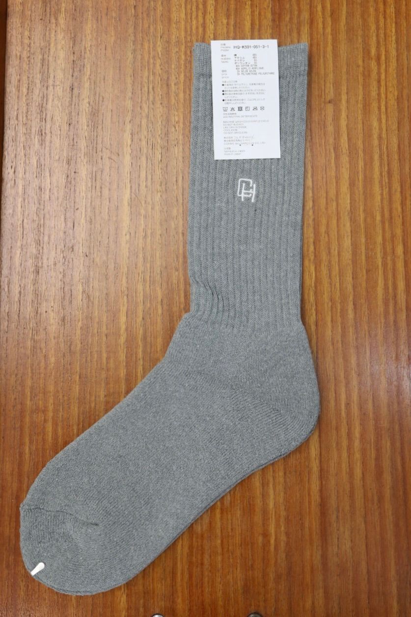 コムデギャルソンオム 綿パイル刺繍ソックス(HQ-K501-051)TOPグレー☆2月6日(金)発売！