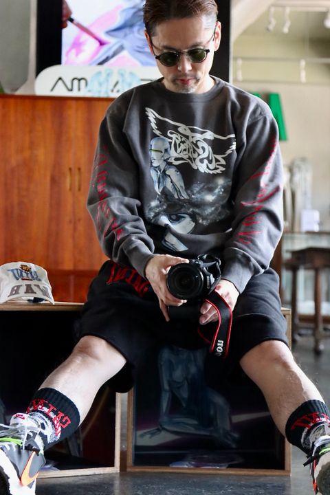 セントマイケル22SS SWEAT SHIRT SORAYAMA"BLACK".style.