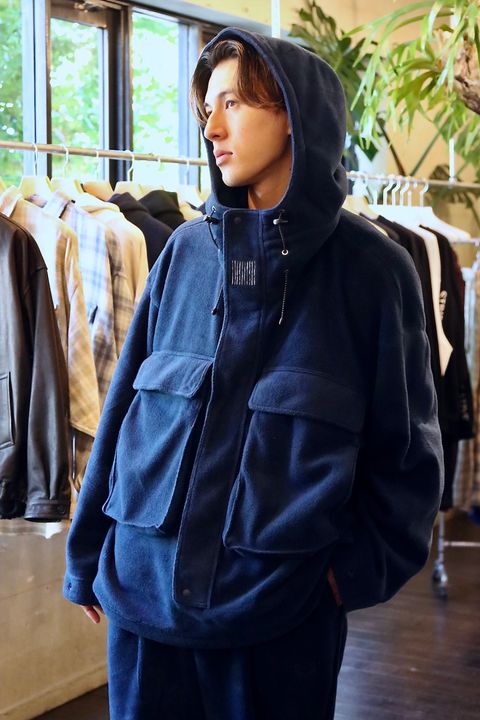 S.F.C 新作FLEECE HOODIE JACKET"NAVY"スタイル